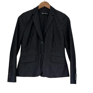 7th Ave Design Studio Women’s Blazer Sz2 Navy Blue Corpcore Office Siren Preppy